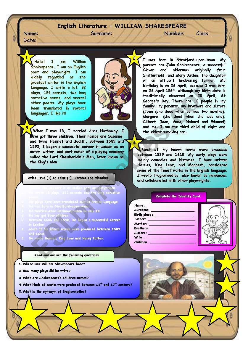 English Literature - William Shakespeare