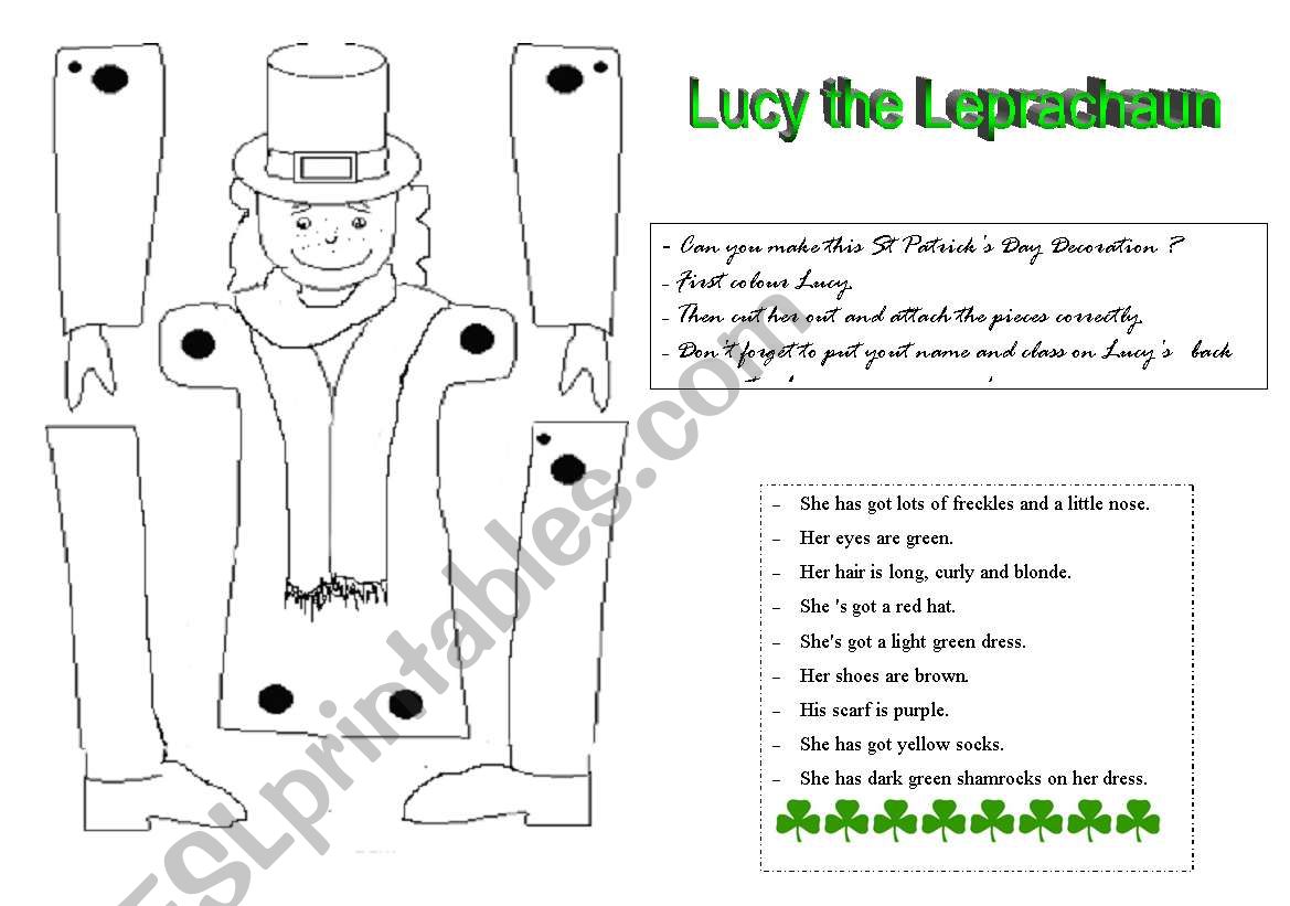 Make Lucy the Leprachaun worksheet