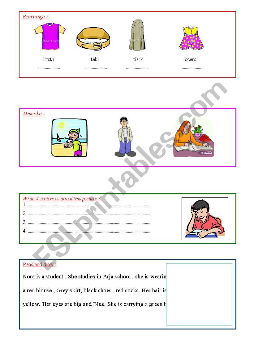 my clothes worksheet