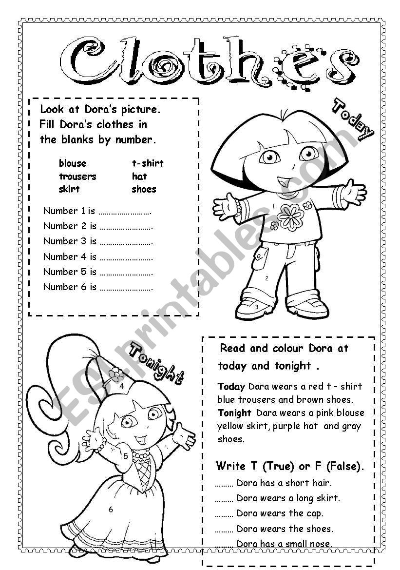 Clothes worksheet