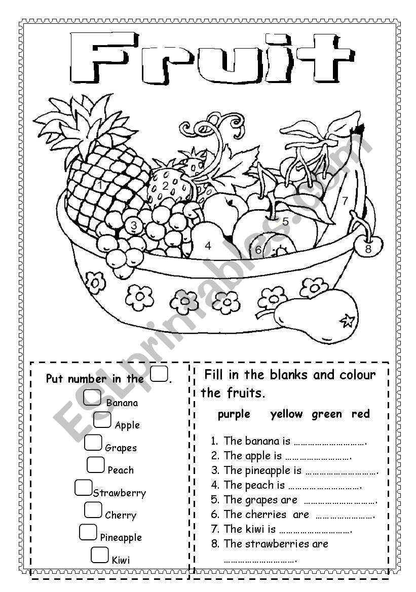 Fruit worksheet