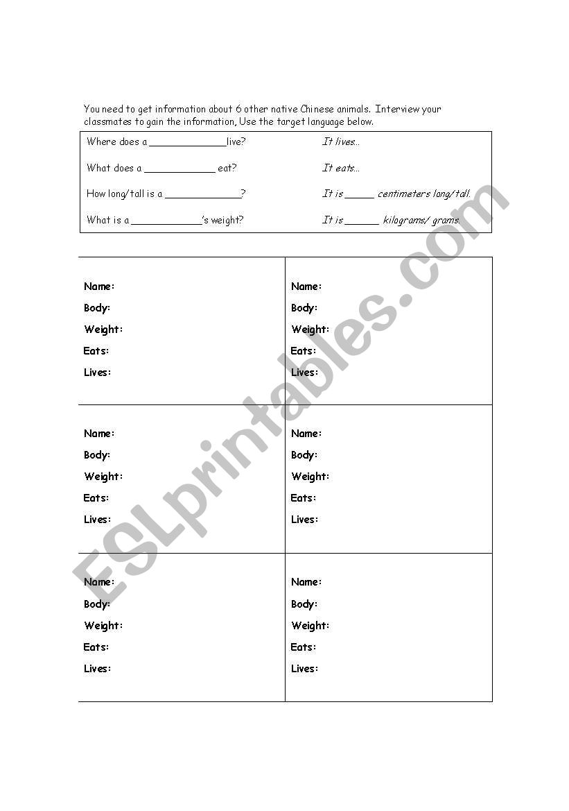 Comparisons worksheet