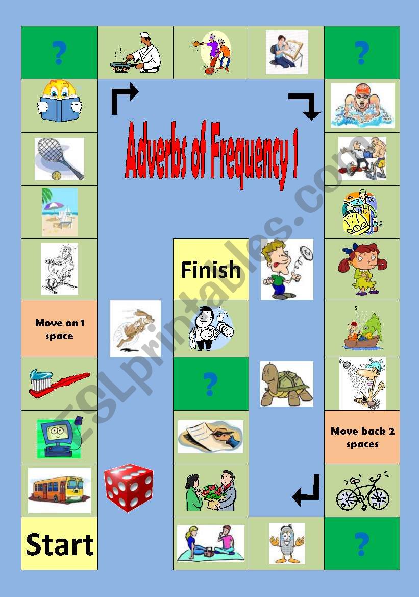 Adverbs of Frequency 1 Boardgame
