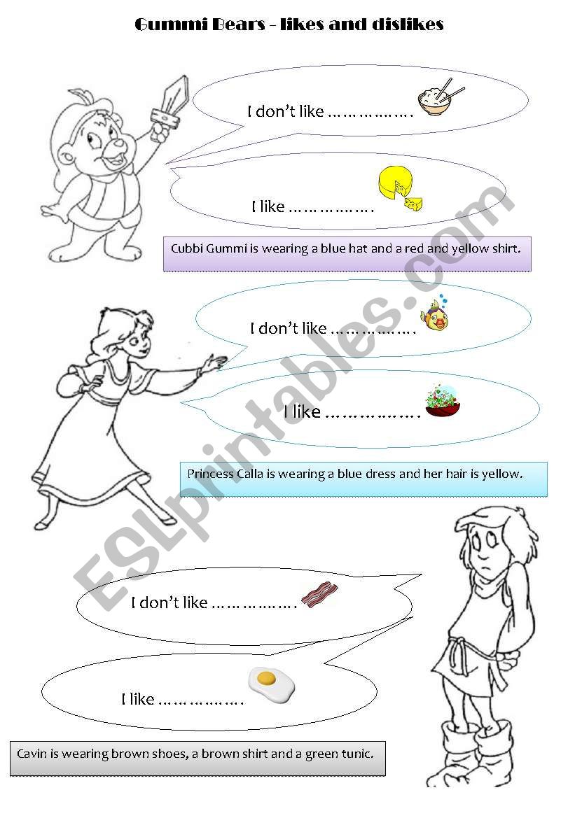 Gummi Bears part 2 worksheet