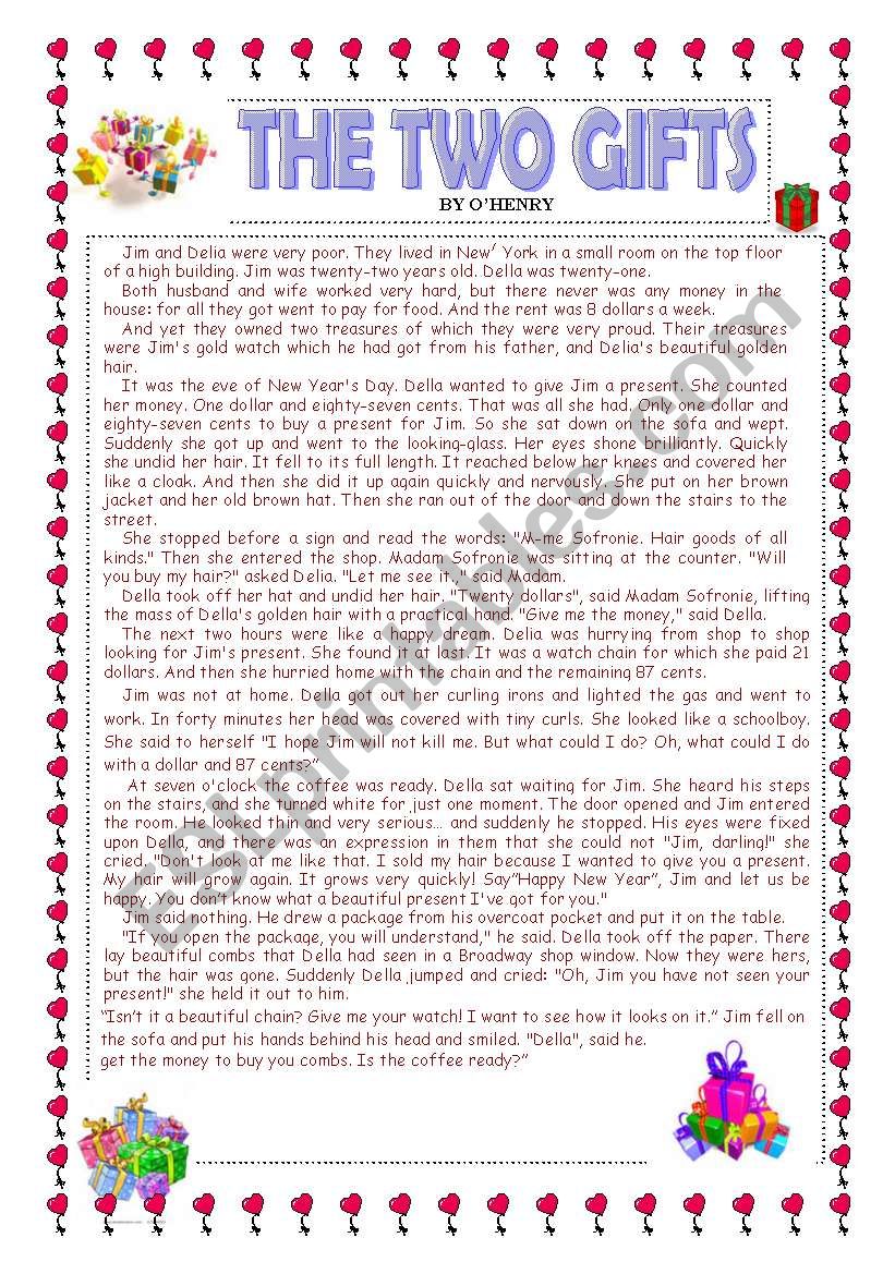 The Two Gifts worksheet