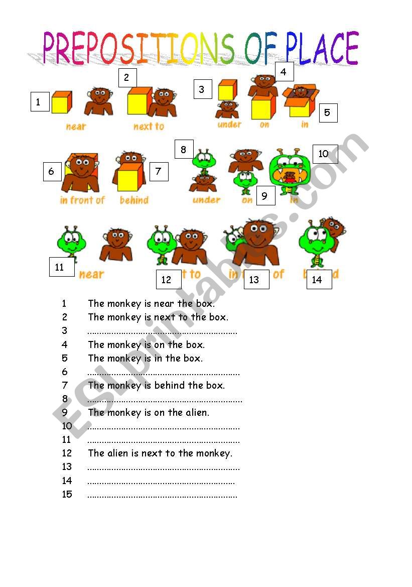 prepositions of place worksheet