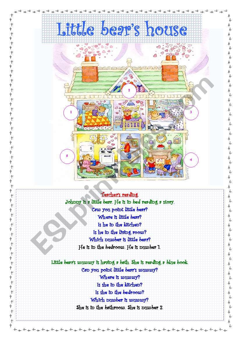 Little bears house worksheet