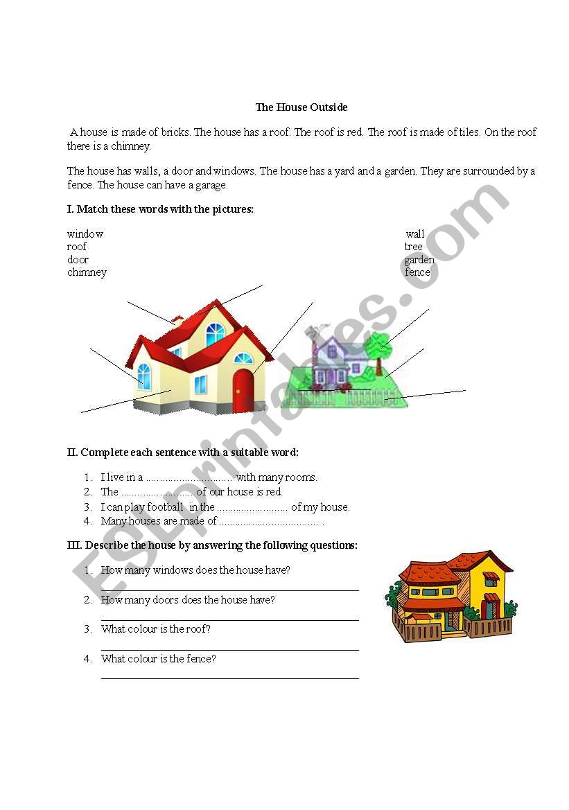 The House Outside worksheet