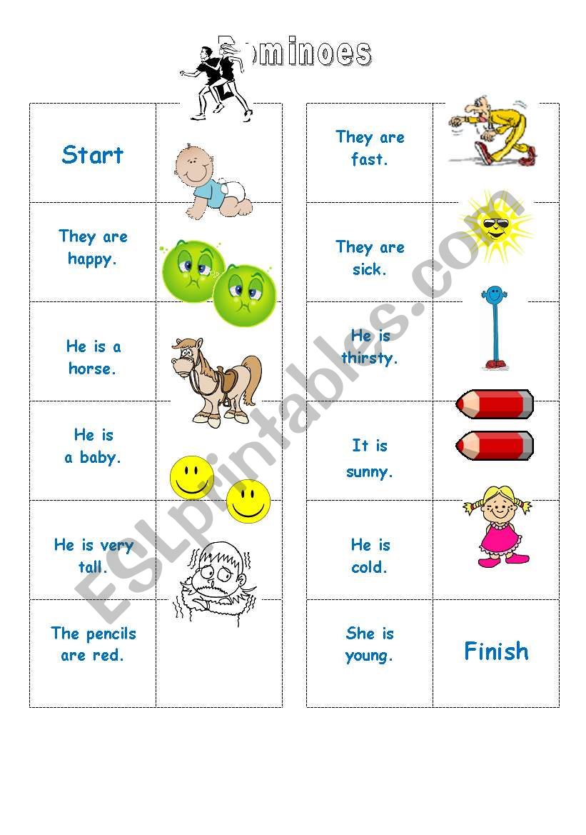 *Two activities* :: Dominoes (to be + adjectives) & questions