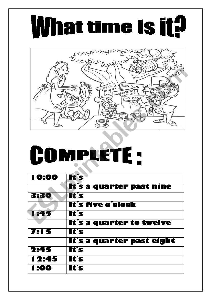 What time is it? worksheet