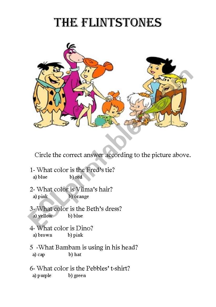 The Flintstones worksheet