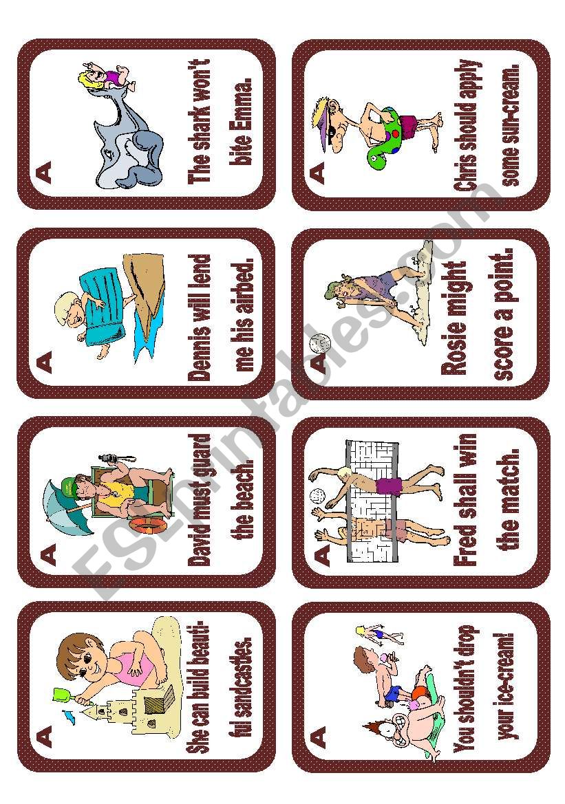 Passive voice speaking cards Set 4 (modal verbs) - editable