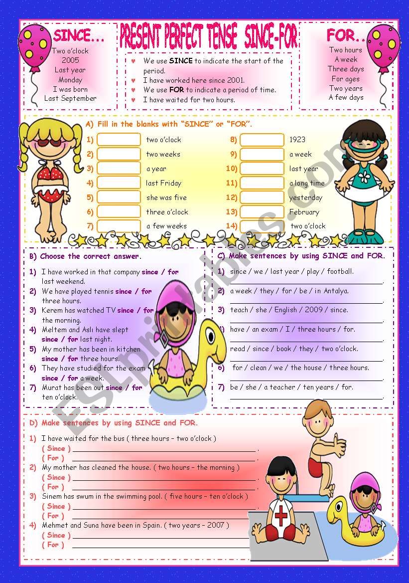 present-perfect-tense-since-for-esl-worksheet-by-lady-gargara