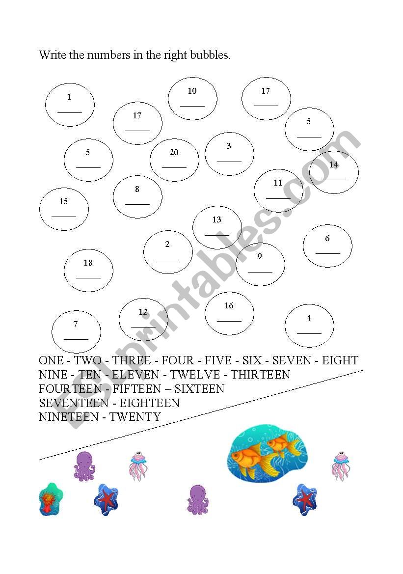 bubbles worksheet