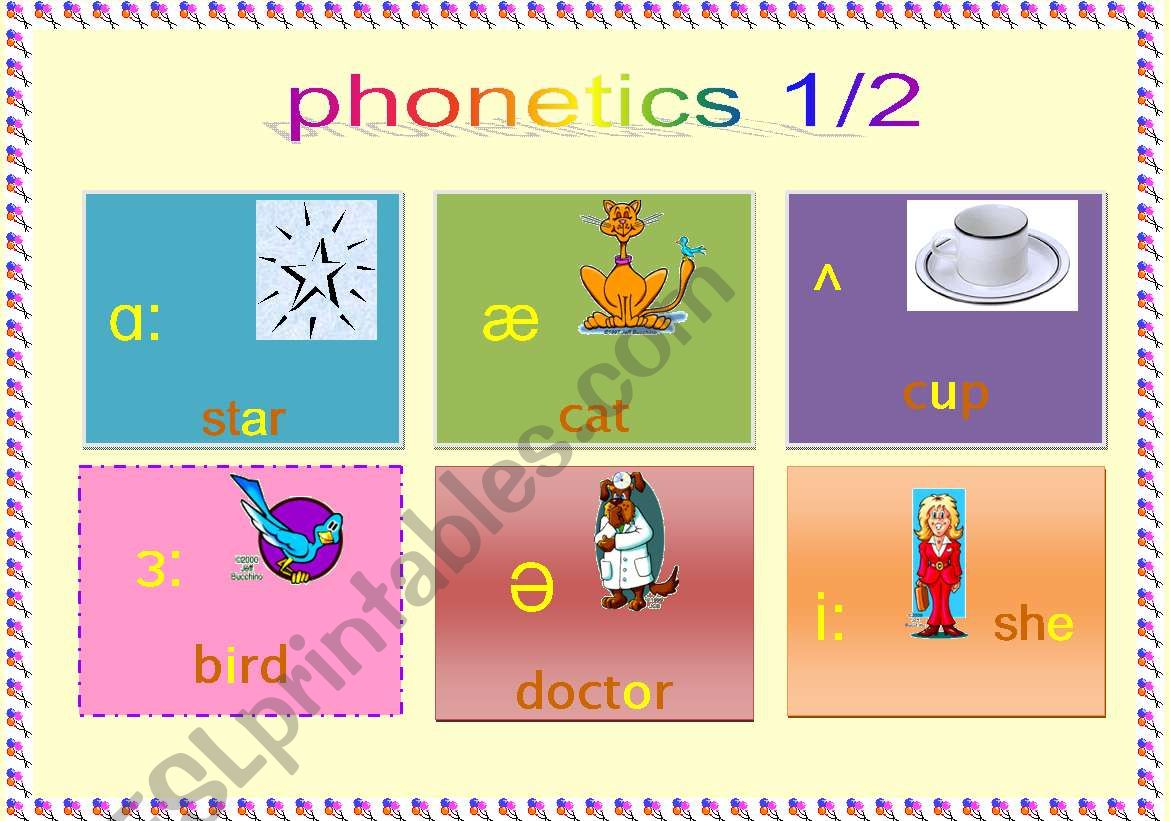 phonetics 1/2 worksheet