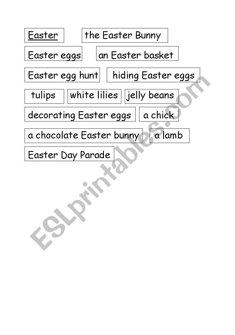 Easter wordcards worksheet