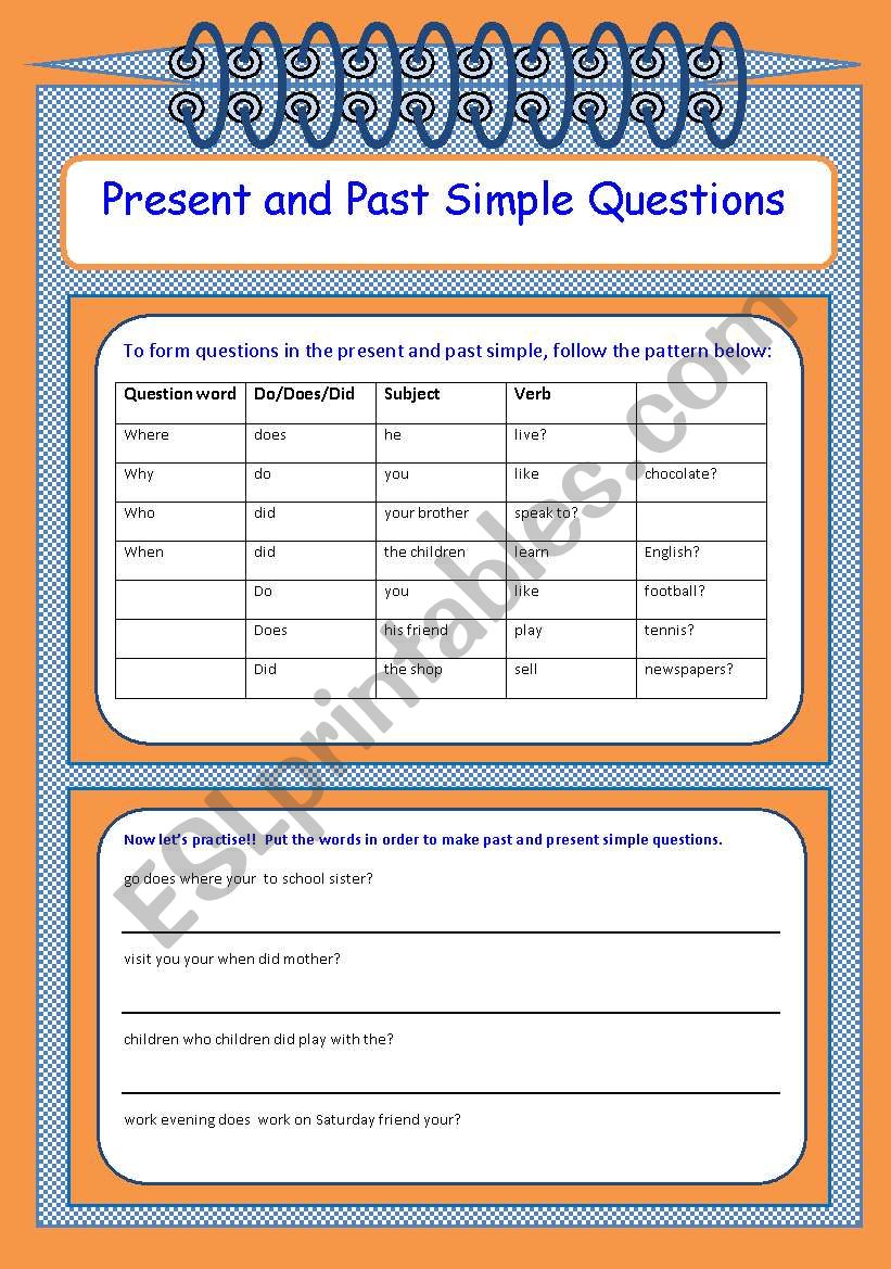 Present and past simple questions