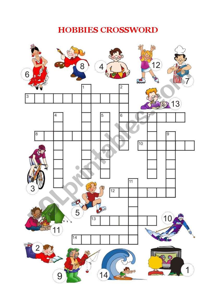 Free time and hobbies - Crossword