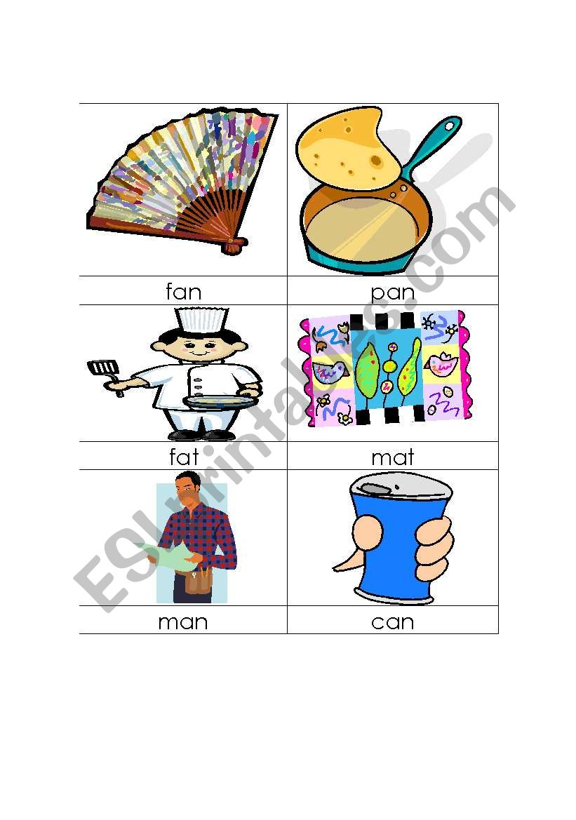 Short a words worksheet