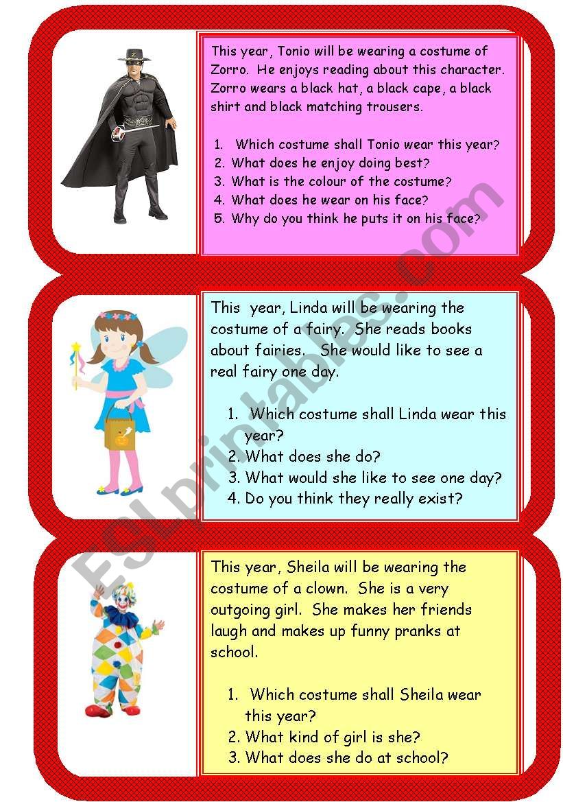 mini comprehensions - costumes