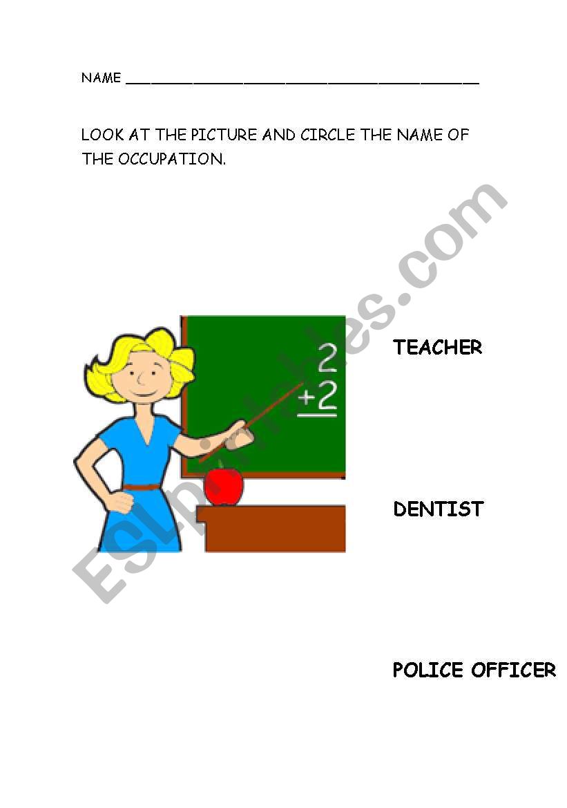 Community Helpers worksheet