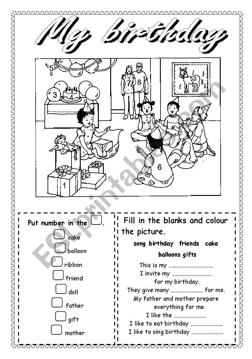 My btrthday worksheet