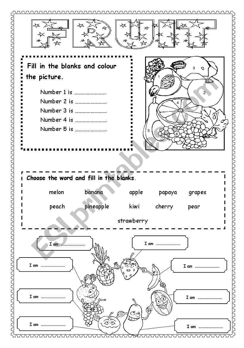  Fruit worksheet