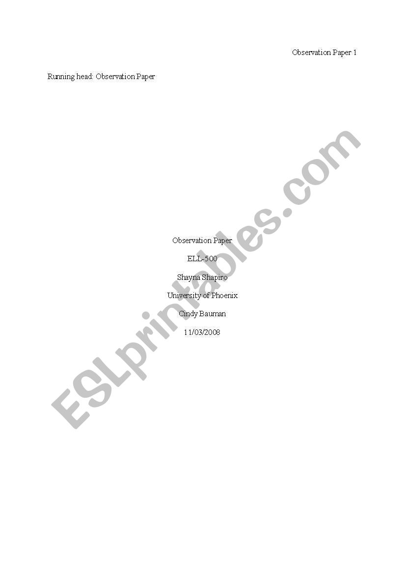 esl learning worksheet