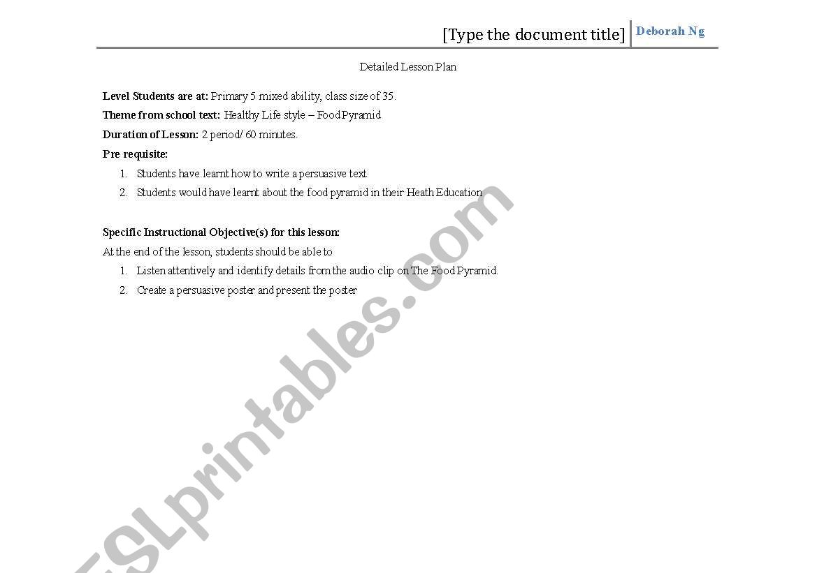 Listening LP for P5 worksheet