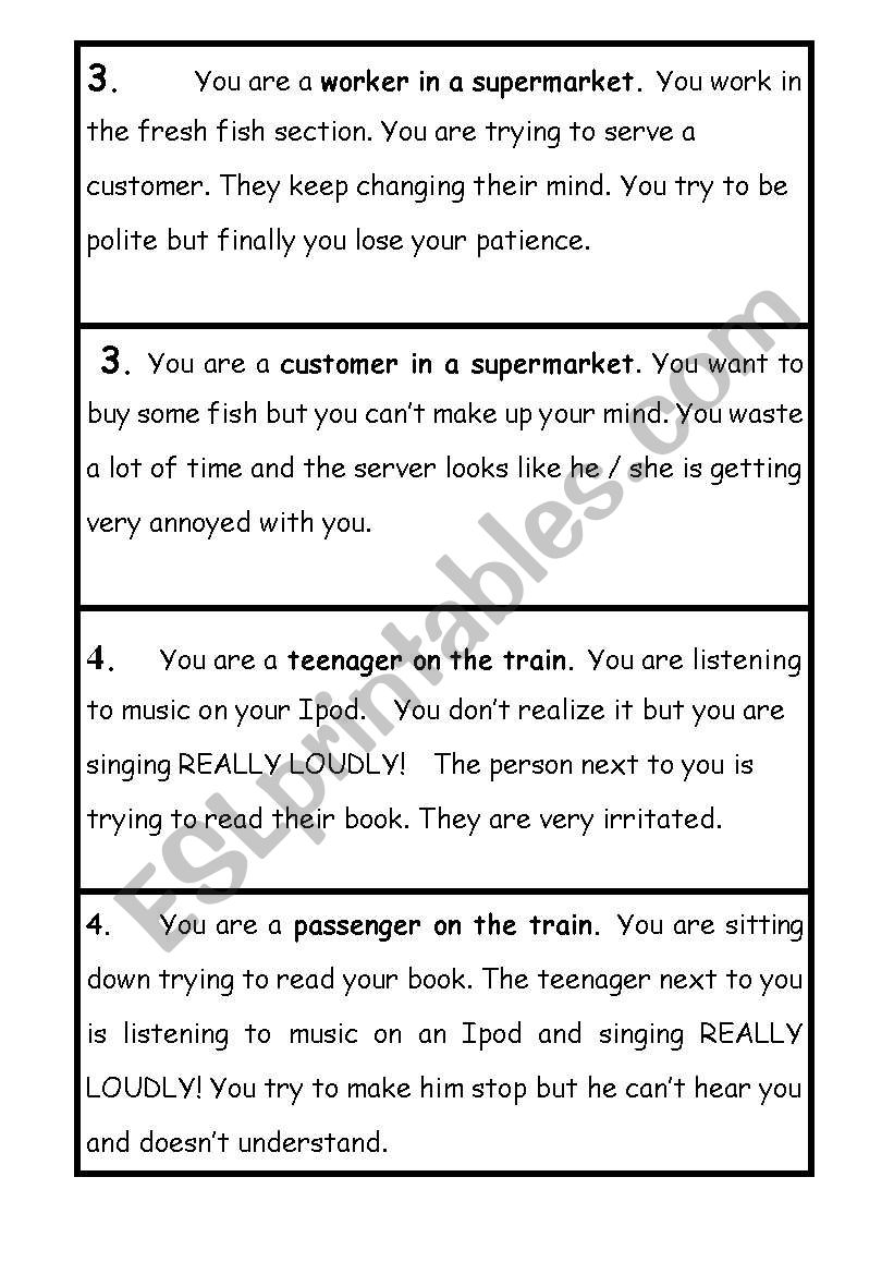Role Play Exercises For English Learners Exercise Poster