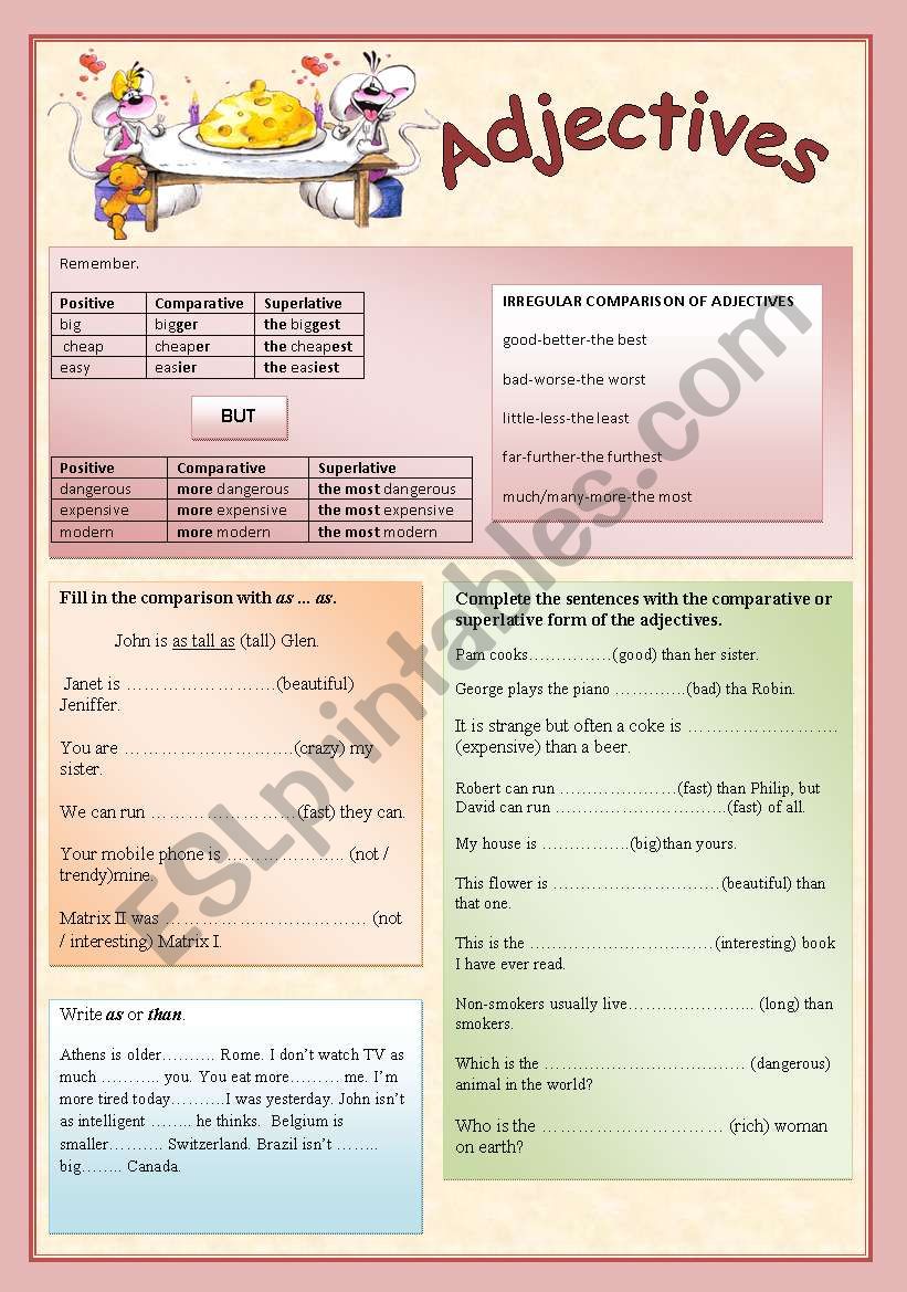 Adjectives worksheet