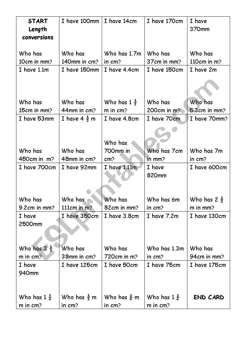 Loop Cards worksheet