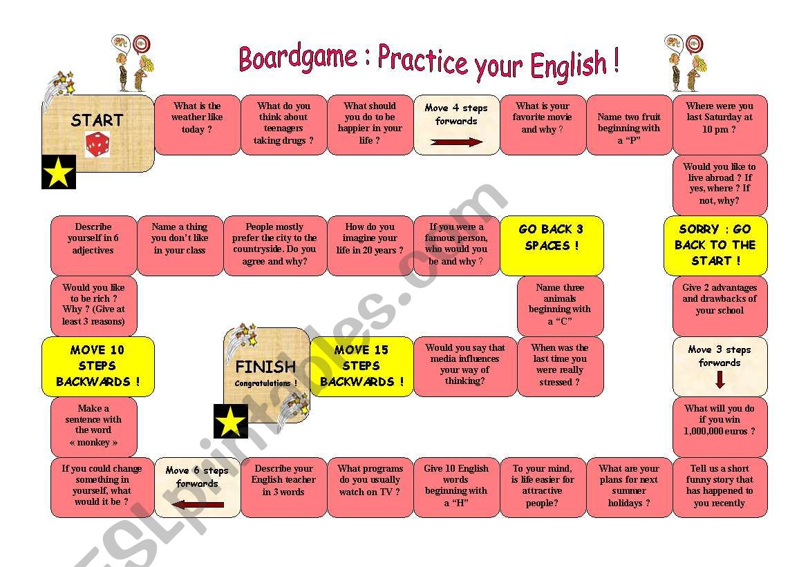 Boardgame : practise your English