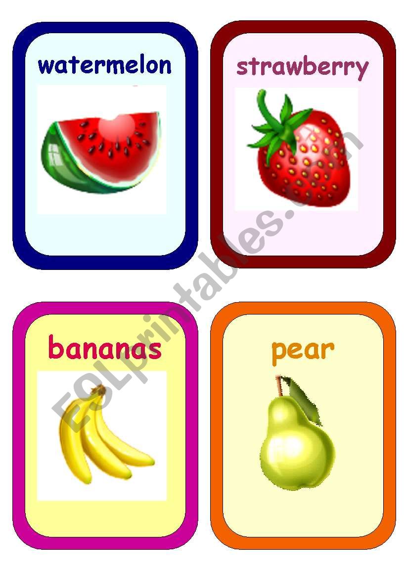 FRUITS FLASHCARDS worksheet