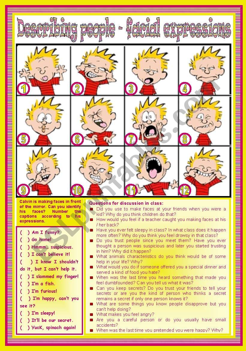 Descriptions & Conversation writing and oral activities • conversation