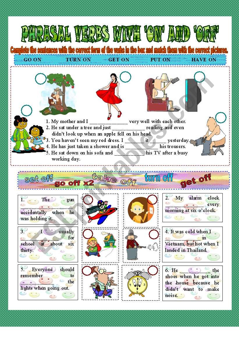 PHRASAL VERBS WITH ON AND OFF