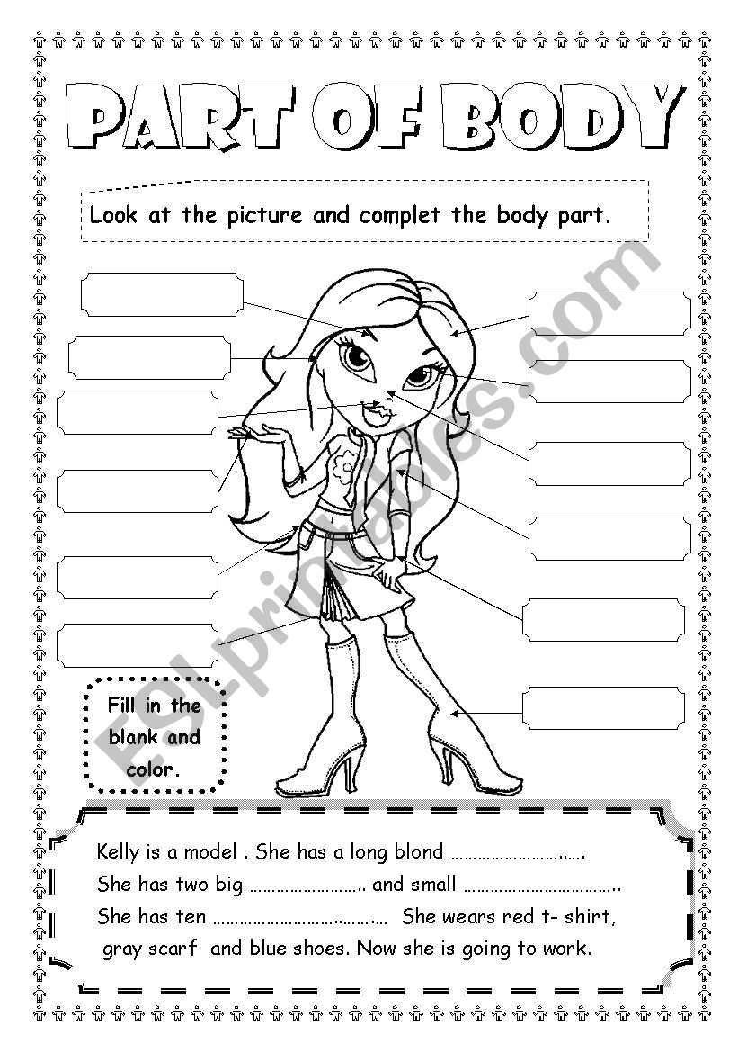 Part of body worksheet