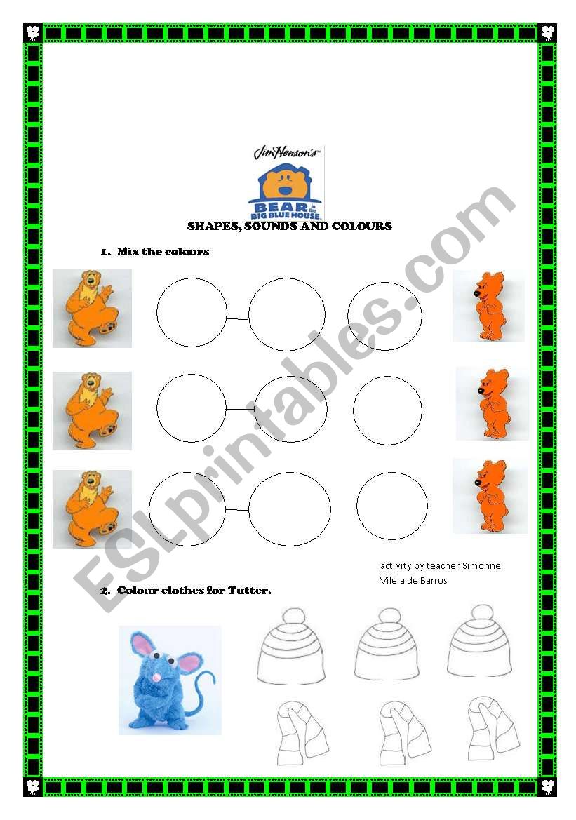 Bear in the big blue house worksheet