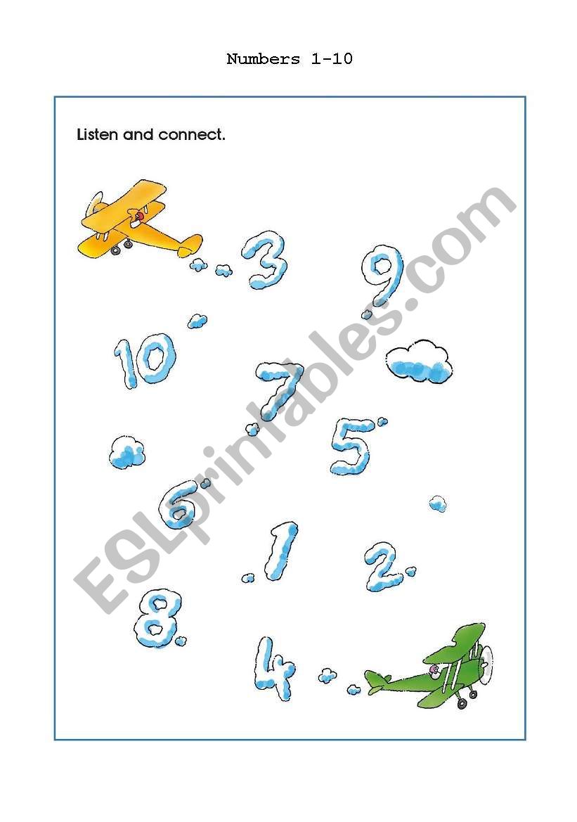 Numbers 1-10 worksheet