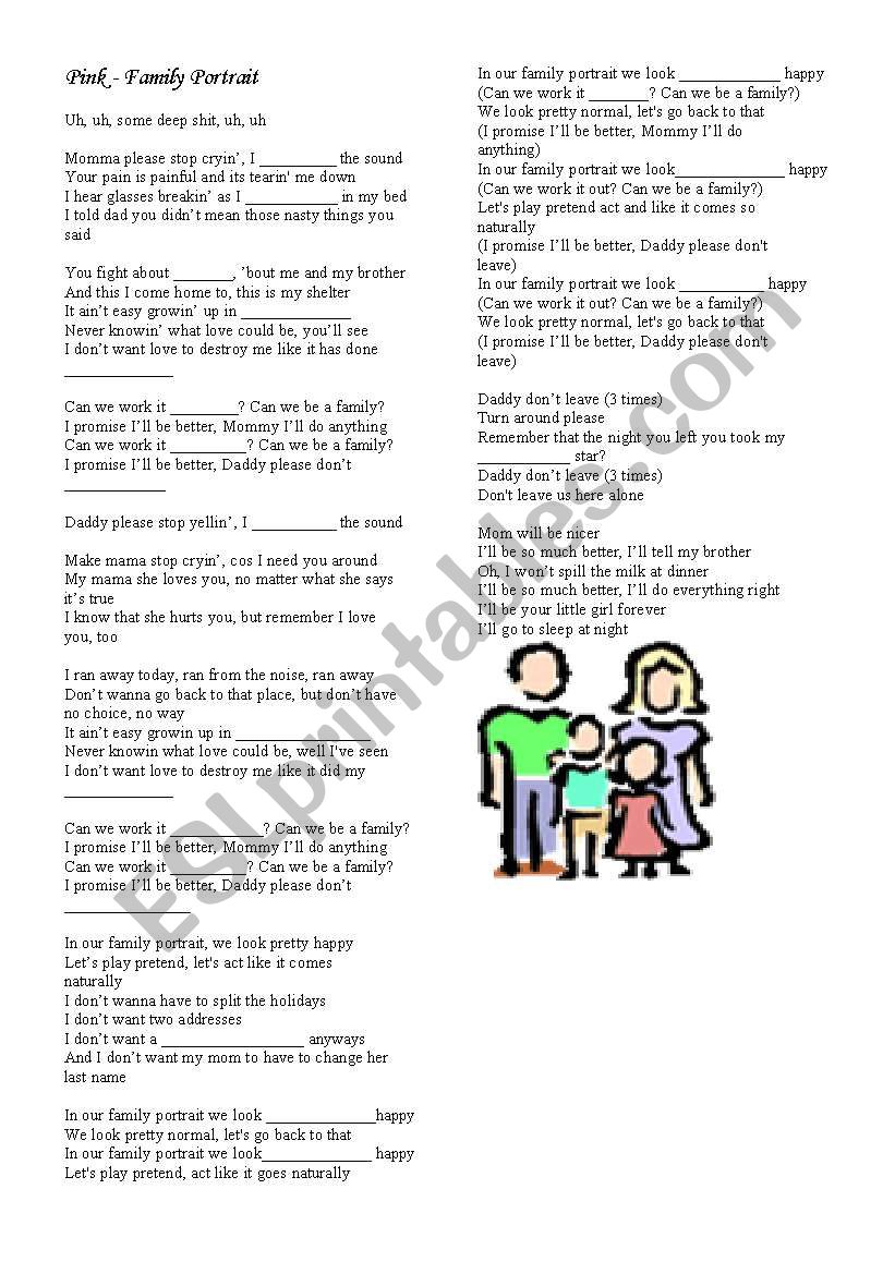 Family portrait worksheet