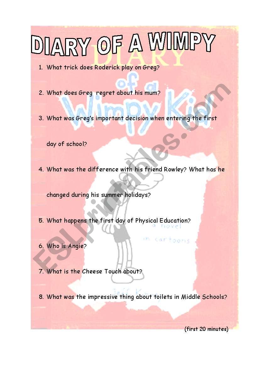 DIARY OF A WIMPY KID (first 20 minutes)