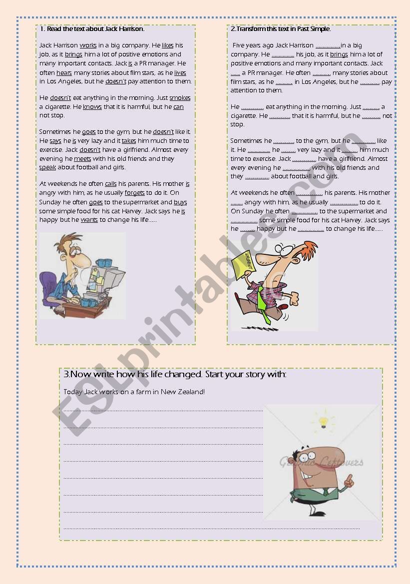 past simple sheet worksheet