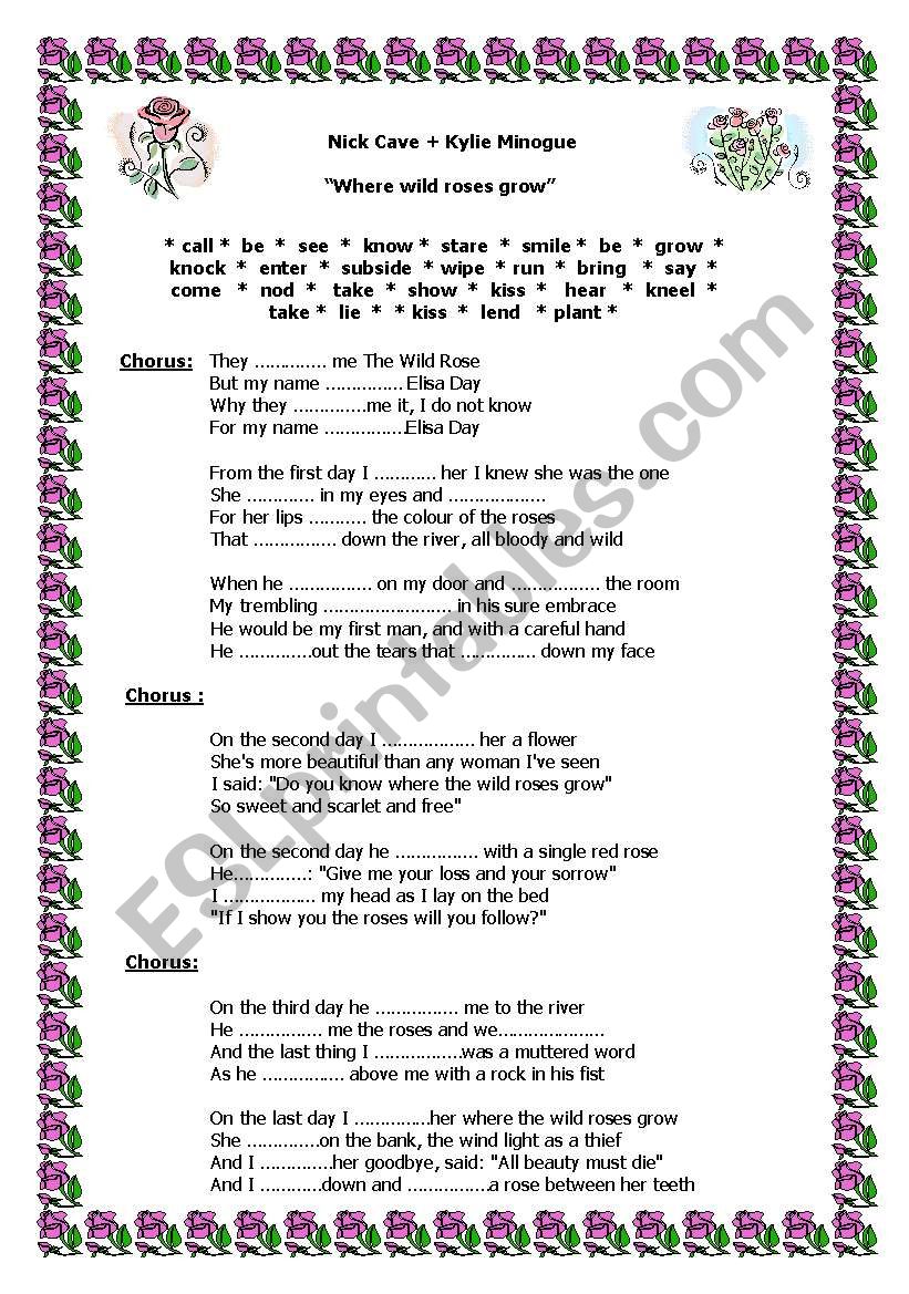 Where wild roses grow worksheet