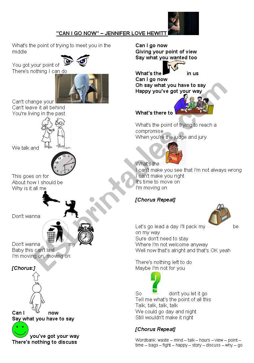 Jennifer Love Hewitt - Can i go now? song activity