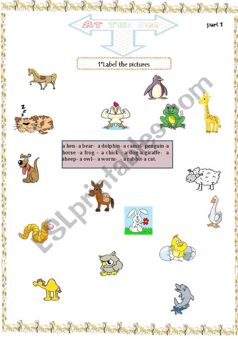 aminals part1 worksheet