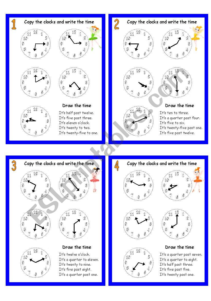 CLOCK CARDS worksheet
