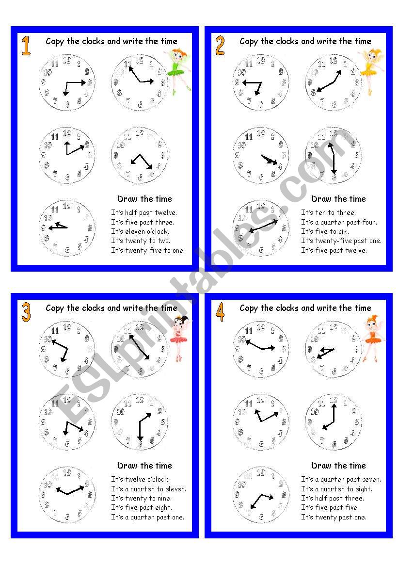 CLOCK CARDS worksheet