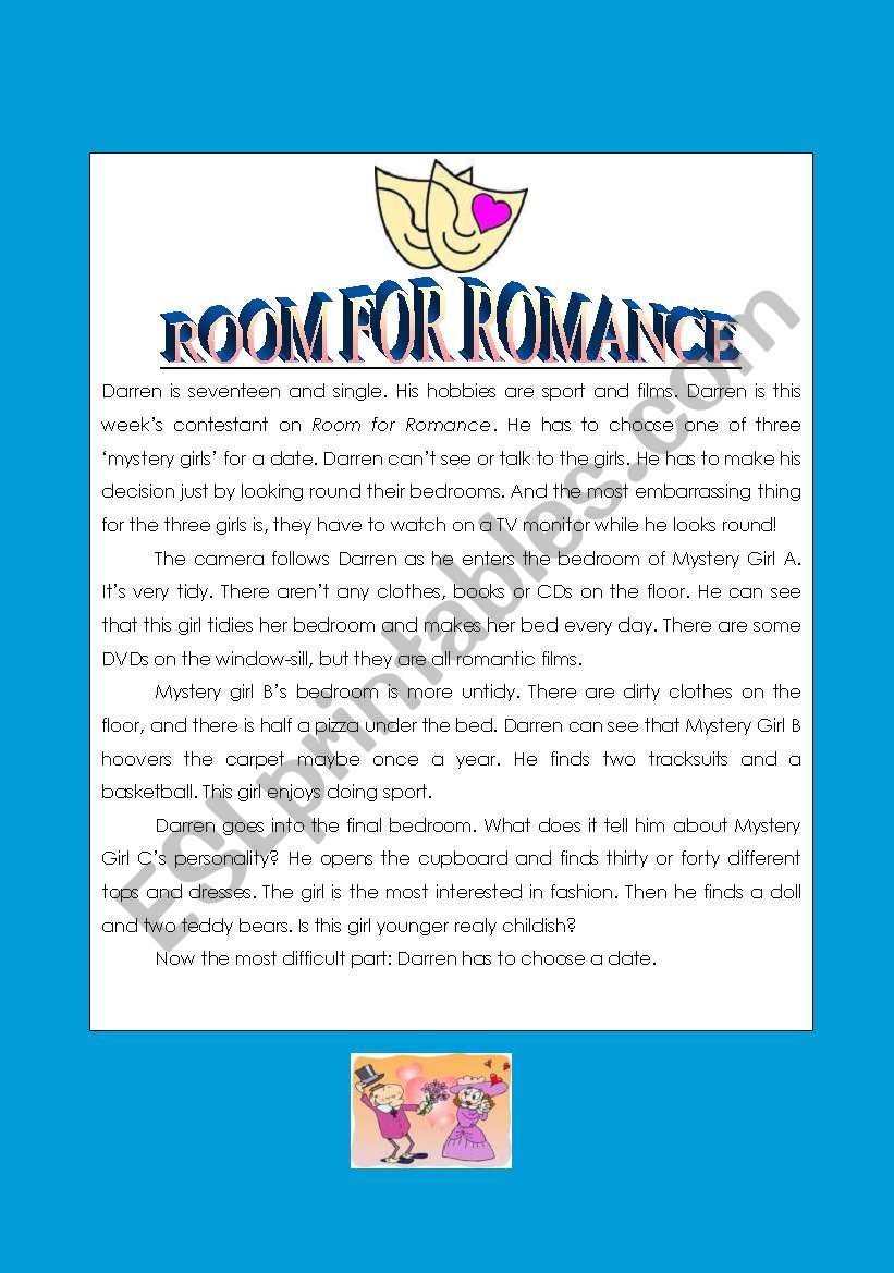 room for romance worksheet