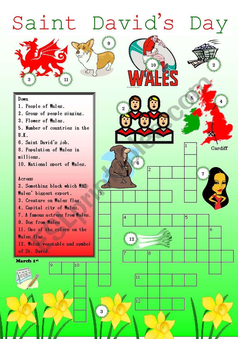 Saint Davids Day worksheet