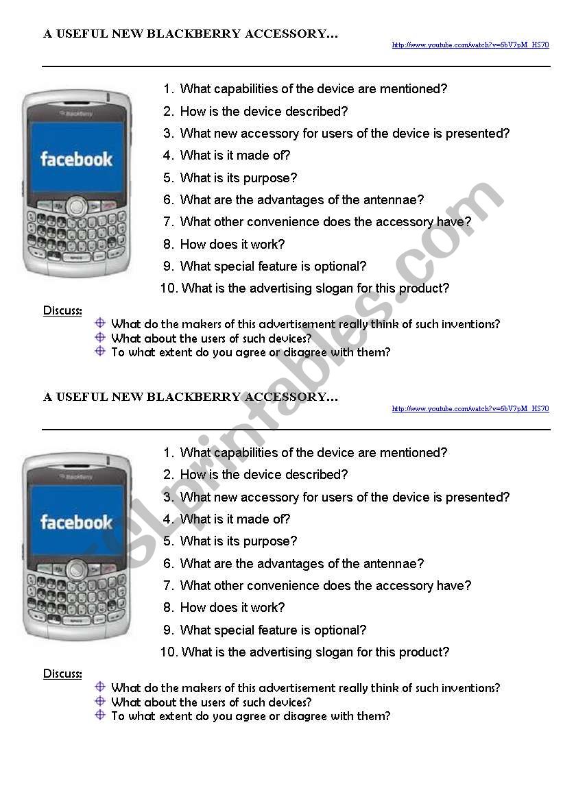 The Blackberry Helmet worksheet